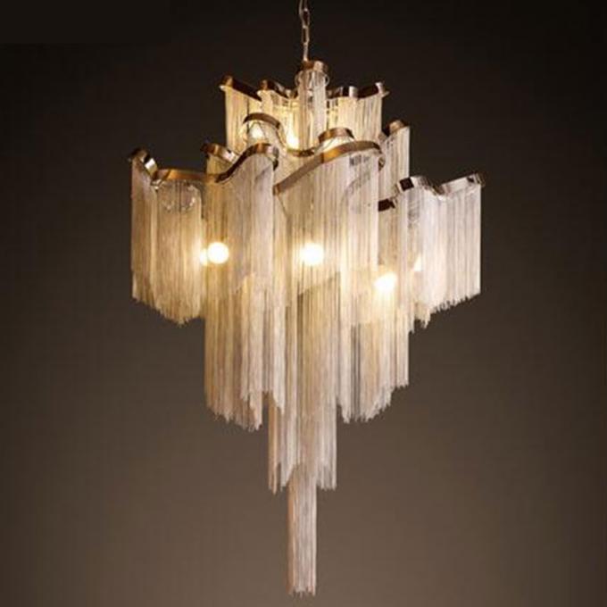Draped chain chandelier Slive Gold Color For Porject Lighting (WHCC11)