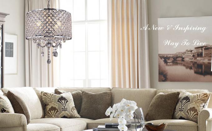 Modern Chandelier Ceiling Lighting with Crystal Lampshade Lighting Dining room Kitchen Hanging Lamp (WH-MI-77)
