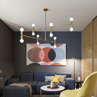Postmodern chandelier Black Gold Adjustable whirling Indoor lounge room Atomium Chandeliers(WH-MI-342)