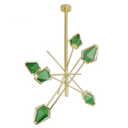 Diamond Chandelier Emerald Green And Milky White Glass Shade Harlow Chandelier(WH-MI-370)