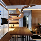 Modern Designer Solid Wood Chandelier Simple Art Decor Restaurant Long Chandelier(WH-MI-400)