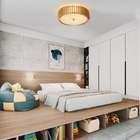 Modern Natural Wooden Ceiling Lamp for Bedroom Rubber Round Wooden ceiling lamp(WH-WA-48)