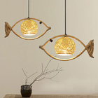 Fish Shaped Rattan Woven Hotel Bar Lamp Creative Chinese Style Retro lamp(WH-VP-210)