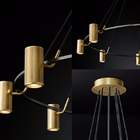 Minimalist Chandeliers Gold LED Black Ring Living Room Dining Lighting circular pendant light(WH-AP-567)