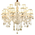 White crystal chandeliers for dining rooms with Flower lampshade (WH-CY-62)