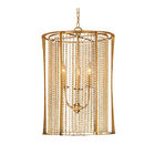 Primitive wood cage chandelier with wood bead (WH-CI-23)