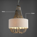 Circular iron chandelier with wood bead Lampshade (WH-CI-42)