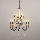 Rustic country chandelier with wood beads pendant lamp fixtures (WH-CI-89)