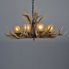 Deer antler candelabra chandelier Lighting with glass lampshade (WH-AC-12)