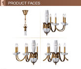American brass chandelier lighting with Lampshade For Hotel Project (WH-PC-26)
