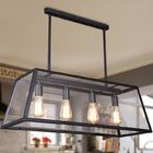 Loft Rectangle Pendant Lights with Glass Lampshade Vintage pendant lamp Fixtures (WH-VP-22)