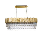 Gold Rectangle Drop Crystal Pendant Lamp For House Living room Bedroom Lighting Decor (WH-AP-97）)