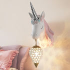 Creative Cartoon Unicorn Lamp Pink Children's Room Decor Unicorn Beside Wall Lamp (WH-VR-73）