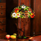 Antique Stained Glass Bird Art Decor Luxury Beautiful Large Bedroom Tiffany Bedside Table Lamps(WH-TTB-08)