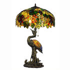 Stained Glass Art Deco Home Decorative Large Chinese Birds Tiffany Vintage Table Lamp(WH-TTB-13)