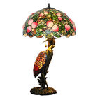 Stained Glass Art Deco Home Decorative Large Chinese Birds Tiffany Vintage Table Lamp(WH-TTB-13)