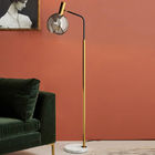 Modern LED Standing Light Living Room Bedroom Study Glass Lamp Black Gold White Metal Marble Floor Lights(WH-MFL-92)