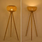 Weaving rattan wicker bamboo floor lamp for living room minimalist light（WH-WFL-16)