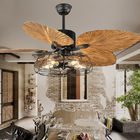 European-style retro ceiling fan remote control Ceiling Fans Restaurant Living Room ceiling light with fan(WH-CLL-12)