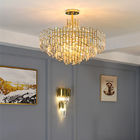 Luxury Dining Room Oval E14 Led Pendant Lights Plate Gold Steel Glass Chandelier(WH-MI-304)