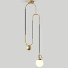 Modern linear pendant light Led Indoor Pulley Glass Ball Bedside Living Room Lighting Bedroom pendant Lamp(WH-AP-165)