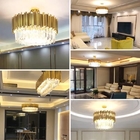 Modern luxury round gold crystal chandelier ceiling lights for living room(WH-CY-160)