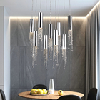Modern chrome crystal ceiling chandelier for dining room long loft staircase Long Chandelier(WH-CY-177)