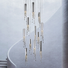 Modern chrome crystal ceiling chandelier for dining room long loft staircase Long Chandelier(WH-CY-177)
