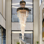 Large Top Long Crystal Led Chandeliers Hotel Hall Living Room staircase chandelier(WH-CY-179)