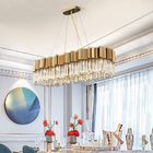 Luxury Led Crystal Chandeliers Dining Room Creative Rectangle foyer chandelier(WH-CY-180)