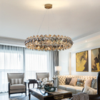 Smoke gray crystal chandelier for living room round hanging lamp decorative lights for room(WH-CY-233)