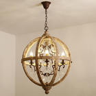 Retro Chandelier Lighting Industrial Hanging Pendant Lamp Globe Wooden Chandelier(WH-CI-108)