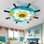Mediterranean sea rudder Kids room nursery lamp home bedroom decor smart round ceiling light(WH-MA-171)