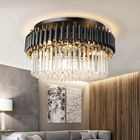 Round Kitchen Crystal Ceiling Chandelier Black Ceiling Lights(WH-CA-60)