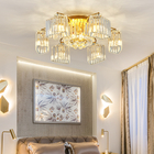 Crystal Ceiling Lights For Living Room Circle Gold Black led flush mount ceiling light(WH-CA-79)