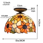 America Countryside Tiffany Multi-Color Glass Dining Room Bedroom flower led ceiling light(WH-TA-28)