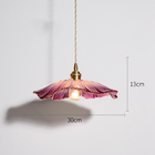 Vintage LED Pendant Lights Lotus Glass Hanging Lamps Home lotus lamp（WH-GP-106)