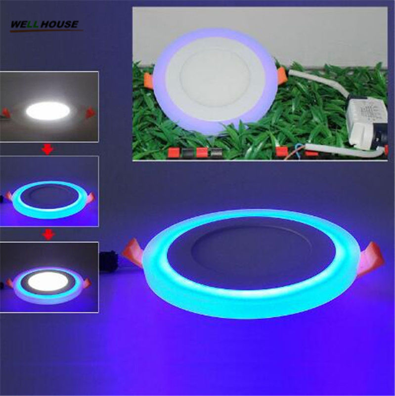3 Model Round Square Blue White Double Color Led Panel Light 5w 9w 3 Model Round Square Blue White Double Color Led Panel Light 5w 9w 16w 24w