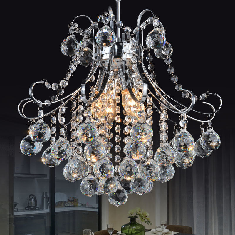 Small metal chandelier with K9 crystal for indoor home lighting fixtures (WH-MI-70)
