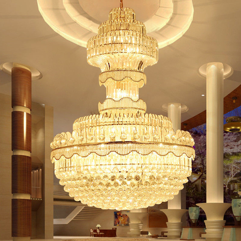 Traditional crystal pendant light large hotel chandelier handmade lamps (WH-NC-07)