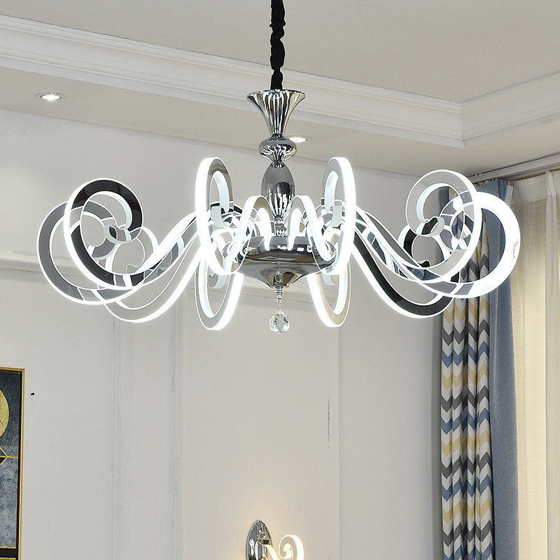 Modern Dimmable Acrylic chandeliers pendant lights with remote controller for indoor home  (WH-LC-02)