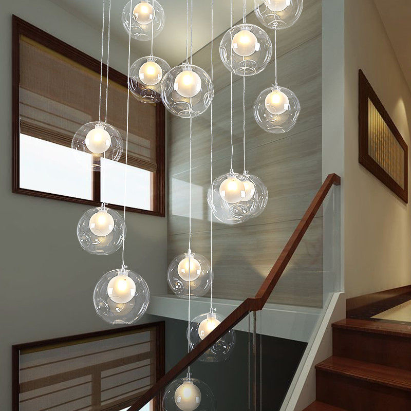 Stairs Floor House glass box pendant light fixtures for indoor decoration (WH-GP-11)