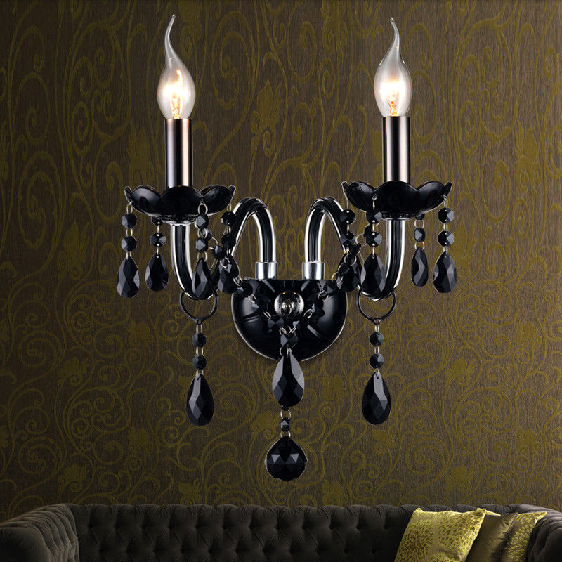 Black Wall lights for home indoor lighting bathroom cabinet Decorate Crystal bedside lamp (WH-OR-160)