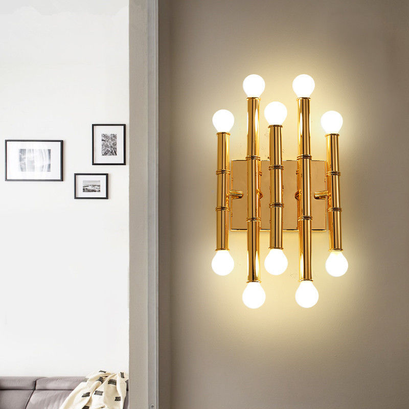 Gold Nordic Loft Villa Wall Lamp Art Creative Designer Meurice 10 Light Wall Sconce（WH-OR-183)