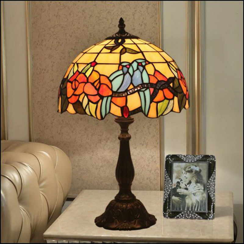 30CM Tiffany Table Lamp European Bedroom Bedside Light Retro Creative E27 Bedside lamp(WH-TTB-57)