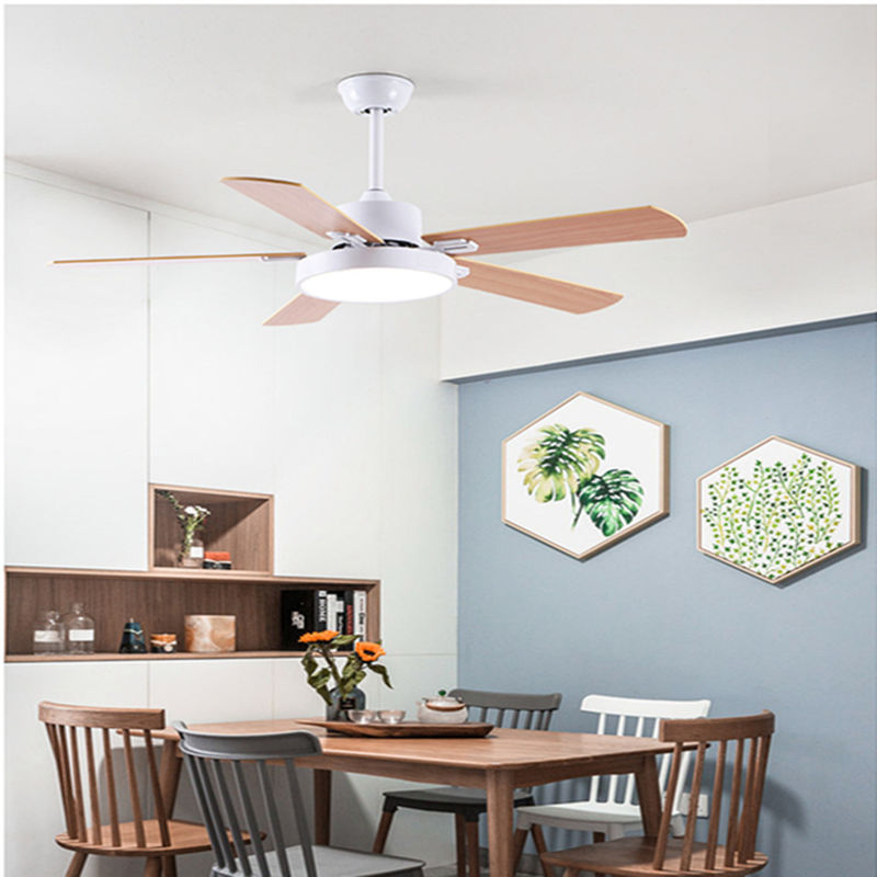 52 Inch Ceiling Fans 5 Blades Inverter wooden retro remote control creative wood ceiling fan Light(WH-CLL-20)