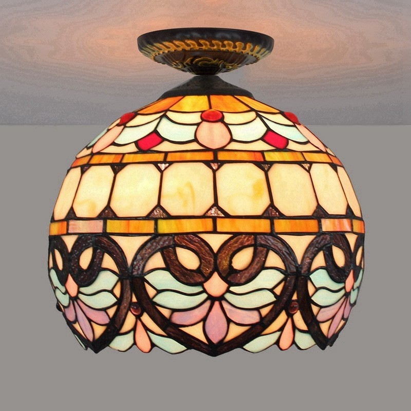 European-Style Lovely Baroque Tiffany Multi-Color Glass Restaurant Bedroom dining light hanging（WH-TA-29)