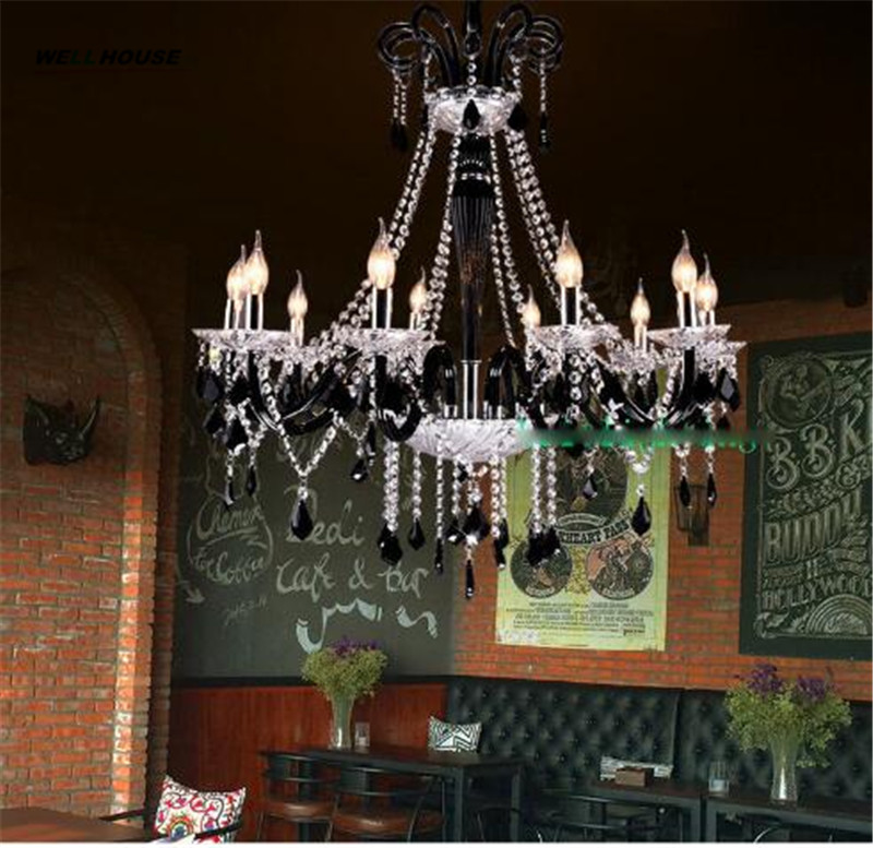 Black Crystal Chandeliers Led Transpa Light Modern Black Crystal Chandeliers Led Transpa Light Modern Chandelier Pendants