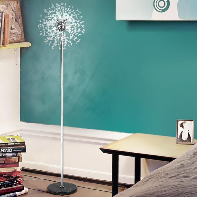 Dandelion Floor Lamp DIY Fireworks LED Lights Gold Chrome Crystal Floor