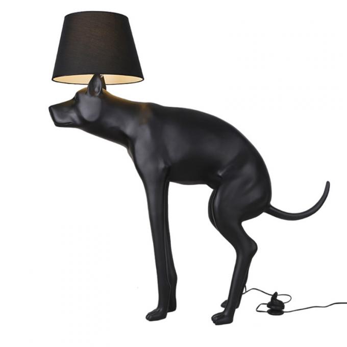 Contemporary dog floor lamp resin black dog animal scandinavian floor ...